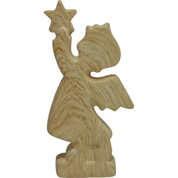 Andělíček keramický motiv dřevo 17cm 2009200