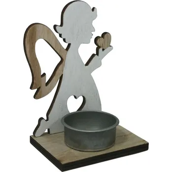 Vánoční svícen Svícen andělíček bílý 11,5cm 9305229