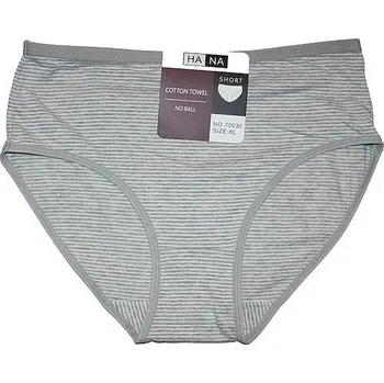 Dámské kalhoty Dámské kalhotky do pasu proužek 70030 šedé 607-8