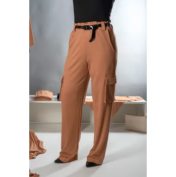 Dámské kalhoty FAVAB Dámské dlouhé skořicově hnědé kalhoty ZOJANA 3DV Velikost výrobku: L