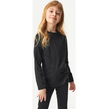unuo Dětské merino triko s dlouhým rukávem, Černá Velikost: 146/152