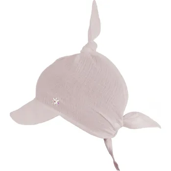Šátek Letní mušelínový šátek s kšiltem pro děti - růžový