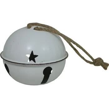 Vánoční dekorace Rolnička bílá XL 8,5cm 3001709