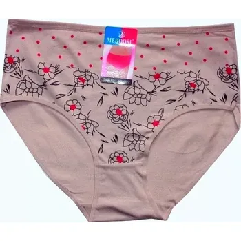 Dámské kalhoty Dámské kalhotky do pasu potiskem 6877 čoko