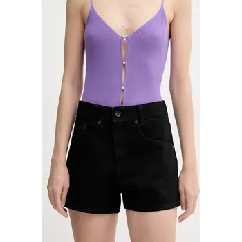 Dámské kraťasy Džínové šortky Miss Sixty dámské, černá barva, high waist, 6S2JJ3310T 99J, vel. 24
