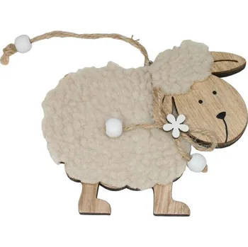 Závěsná dekorace ovečka s plyšem z boku 4000114