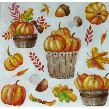 Papírový ubrousek Goba Ubrousky Dýně v košíku 3400410 33 x 33 cm 20 ks Dýně v košíku