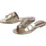 esmara® Dámské kožené pantofle (zlatá, 37)