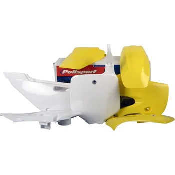 Sada plastů SUZUKI RM 65 '03-'05 (žlutá/bílá), POLISPORT