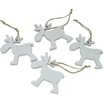 Vánoční dekorace Dekorace závěsní sobíci 6 cm - 4 ks 3001410