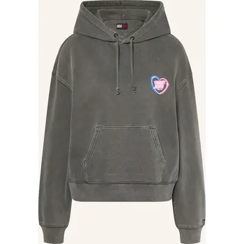 Dámská mikina Tommy Jeans Dámská Mikina S Kapucí, tmavě šedá, 36