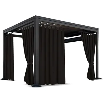 Sprchový závěs Zahradní závěs do altánku na poutkách ZMOS - 11 černý Rozměr závěsu: 155x200cm