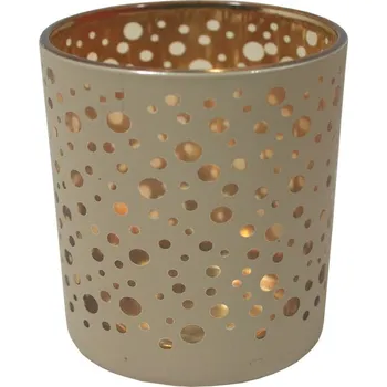 Svícen Svícen skleněný puntíky střední 9306025