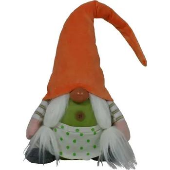 Zahradní dekorace Skřítek oranžová čepice střední 2009920