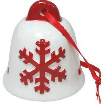 Vánoční dekorace Vánoční zvonek keramický střední vločka 5cm 3003325