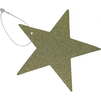 Dárková visačka Jmenovky na dárky- hvězdy tm. zlaté 9 x 9 cm 8900003