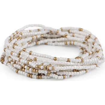 Náramek Pružné náramky z rokajlu sada 12 ks, barva 1 bílá zlatá