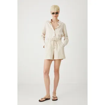 Dámské kraťasy Šortky s příměsí lnu Medicine dámské, béžová barva, medium waist RS25.SZDA09 08X, vel. L