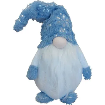 Vánoční dekorace Skřítek bílo-modrý s vločkami 38cm 3000043