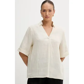 Dámská halenka Lněná halenka United Colors of Benetton 5BMLDQ0B6 béžová 01X, vel. M