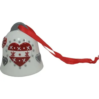 Vánoce Goba s.r.o. 3003364 zvonek 5 cm červená/bílá