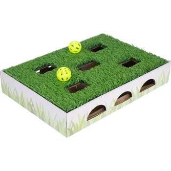 Hračka pro kočku TIAKI hračka pro kočky lovecký box s travnatou plochou 40x28x7cm