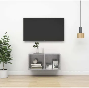 Obývací pokoj vidaXL Nástěnná TV skříňka 37 x 37 x 72 cm dřevotříska [805474] Barva: Betonová šedá