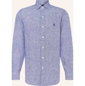 Pánská košile Polo Ralph Lauren Pánská Lněná Košile Custom Fit, tmavě modrá...