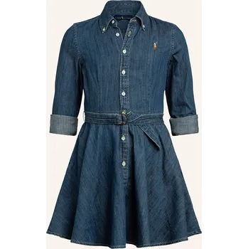 Dámské šaty Polo Ralph Lauren Dívčí Džínové Šaty, tmavě modrá, 164