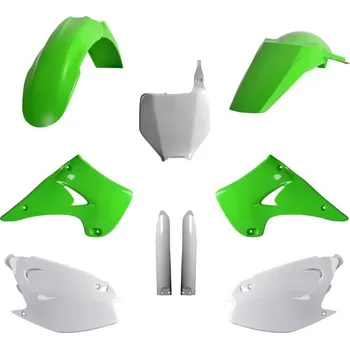 Sada plastů KAWASAKI KX 125/250 '03 (zelená/bílá), POLISPORT