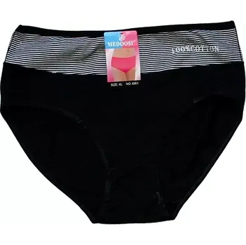 Dámské kalhotky do pasu jednobarevné 193 černé 599/83