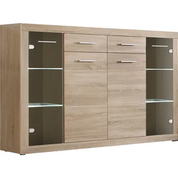 Komoda ELEONORA komoda lamino Dub sonoma včetně LED osvětlení (ELIA) (UG)(2 balíky) (K150)