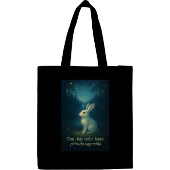 Velká plátěná taška s potiskem Zajíc v lese
