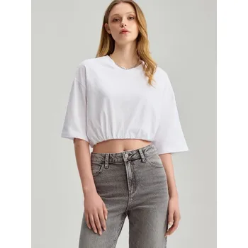 Dámské tričko Zkrácené tričko - S - House - bílý - 779GG-00X