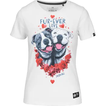 Dámská móda PitBull West Coast - dámské triko FUR EVER LOVE bílé XS