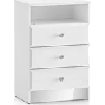 Noční stolek Glamour - ML Meble Bílá 45x68 cm