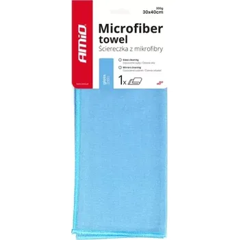 Utěrka AMIO Utěrka na skla z mikrovlákna modrá 30x40cm