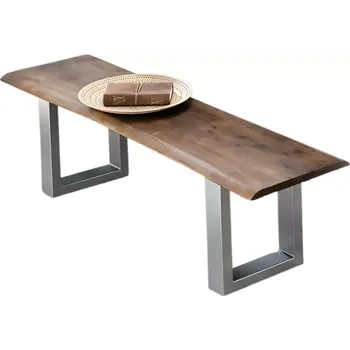 Lavice Andrea 150 cm stříbrné nohy (Masivní akácie a stříbrná ocel - mix přírody a modernosti)