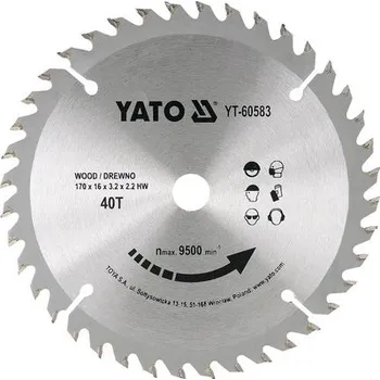 Pilový kotouč Kotouč na dřevo Yato YT-60583, 170 x 16 mm 40z