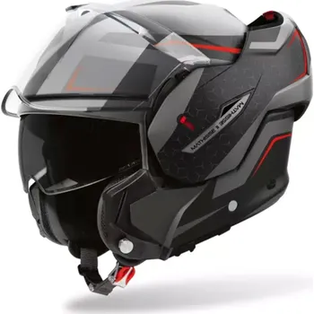 Helma na motorku Překlápěcí helma na motorku Airoh Mathisse 2 Magnet matná šedo-černo-červená M