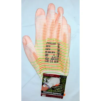 Pracovní rukavice Zahradní rukavice pruhované M oranžové