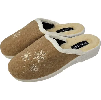 Dámské pantofle M7057 - T12 široké zdravotní lehké nazouváky/ domácí papuče v přírodní barvě 40