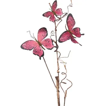 Dekorativní větev s růžovými motýlky Butterfly pink - 14*5*85 cm