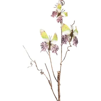 Dekorativní větev s motýlky Butterfly green - 14*5*85 cm
