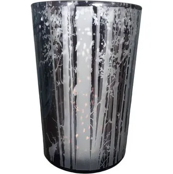 Svícen Veliký skleněný svícen Trees smoke - Ø 12*18cm
