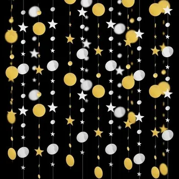 Party dekorace 3 kusy kulaté hvězdné girlandy o délce 4 m