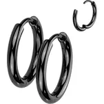 Černé titanové náušnice - kruhy 14 mm
