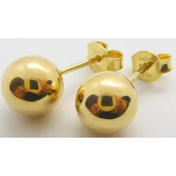 Náušnice Klenoty Budín Dámské hladké pecičky ze žlutého zlata kuličky 585/1,24gr HK2325 (Klenoty Budín Dámské hladké pecičky ze žlutého zlata kuličky 585/1,24gr HK2325)