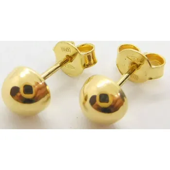 Náušnice Klenoty Budín Dámské hladké pecičky ze žlutého zlata půlkuličky 585/0,90gr HK2327 (Klenoty Budín Dámské hladké pecičky ze žlutého zlata půlkuličky 585/0,90gr HK2327)