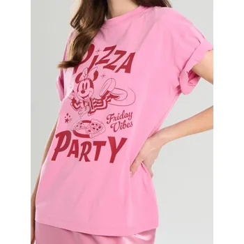 Sinsay - Tričko s potiskem Minnie Mouse - sytě růžová - 501DY-42X - 501DY-42X-L